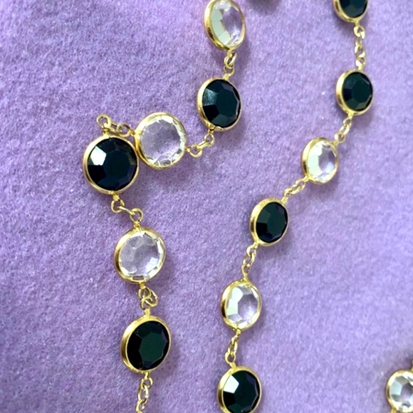 Swarovski Black and Clear Crystal Necklace - Picture 4 of 6